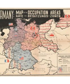 1945 Atlanta GmbH Map of Germany and Allied Occupation Zones After World War II (Original)